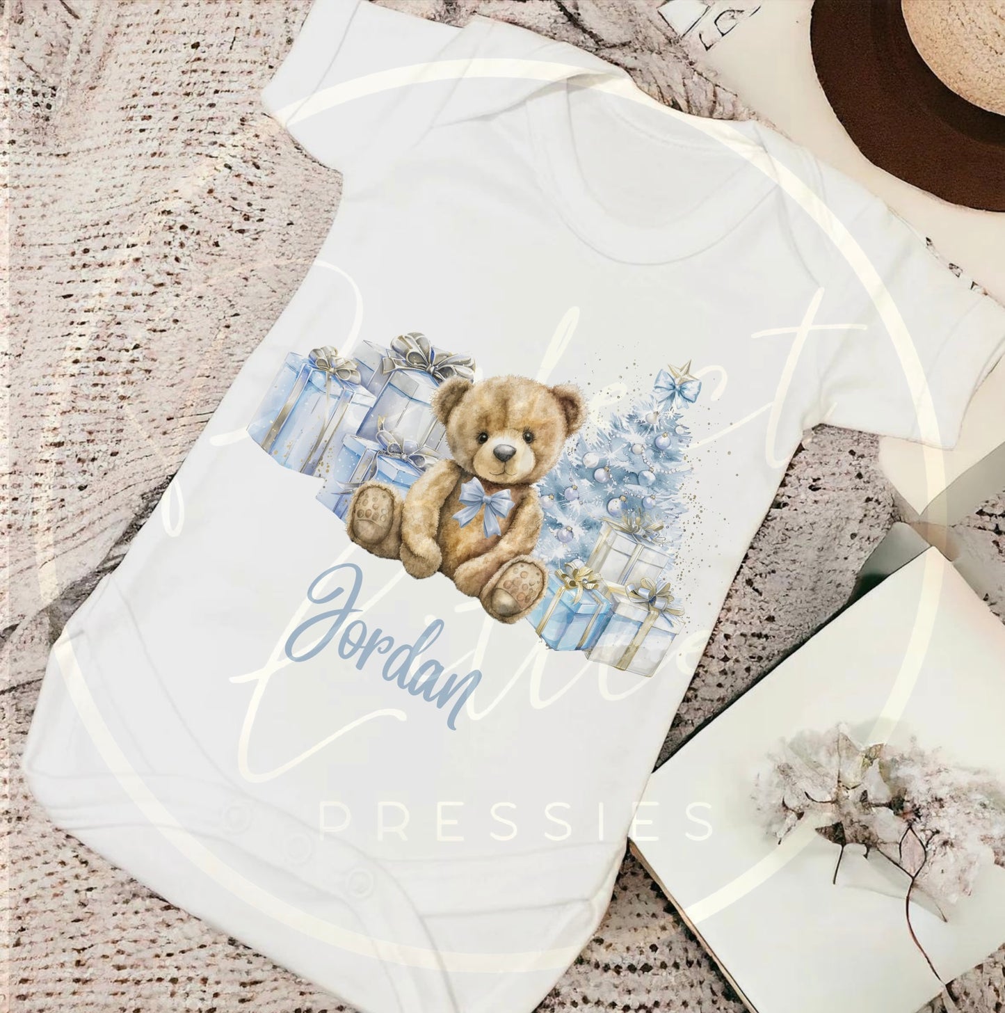 Christmas Baby Grow - Blue Bear Presents