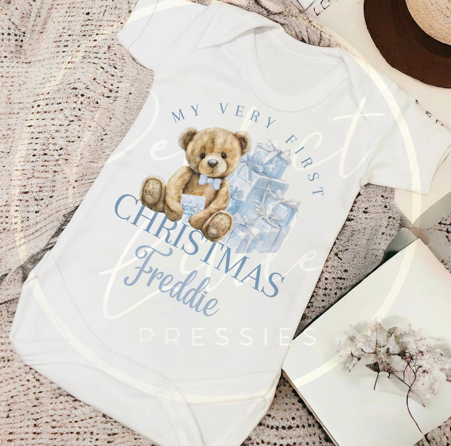 Christmas Baby Grow - 1st Christmas Blue Bear