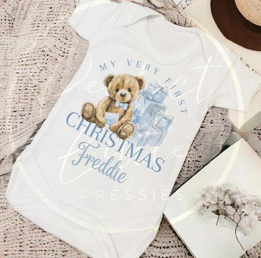 Christmas Baby Grow - 1st Christmas Blue Bear