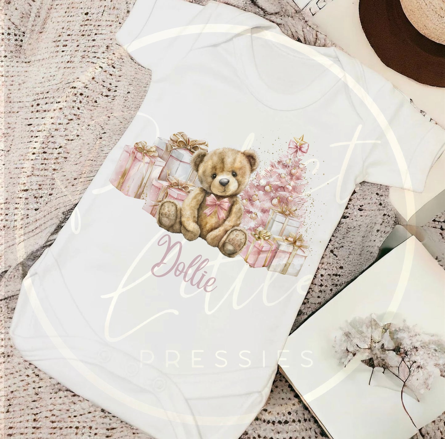 Christmas Baby Grow - Pink Bear Gifts