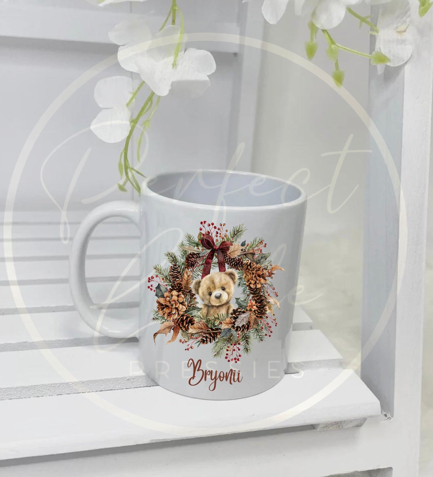 Autumn Mug - Bear Wreath