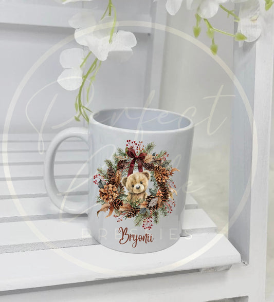 Autumn Mug - Bear Wreath