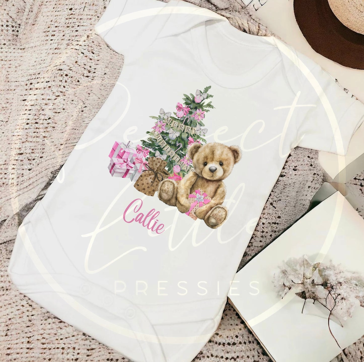 Christmas Baby Grow - Pink Bear Gifts