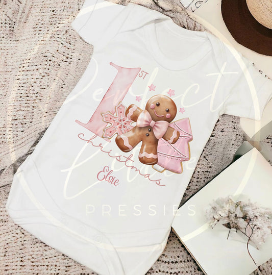 Christmas Baby Grow - 1st Christmas Gingerbread