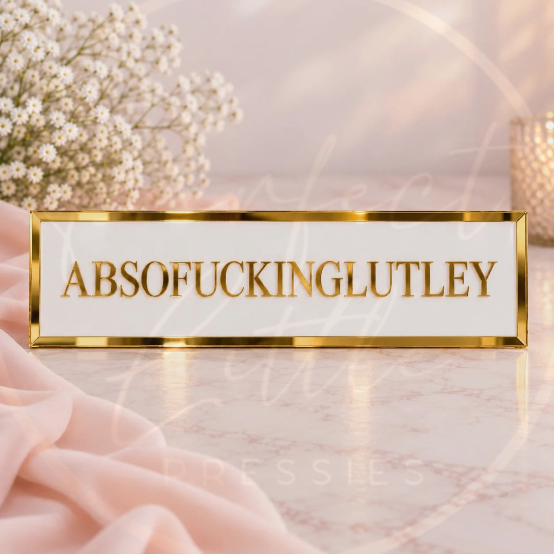 Acrylic Sign - Adult Sign Gold 50x10cm