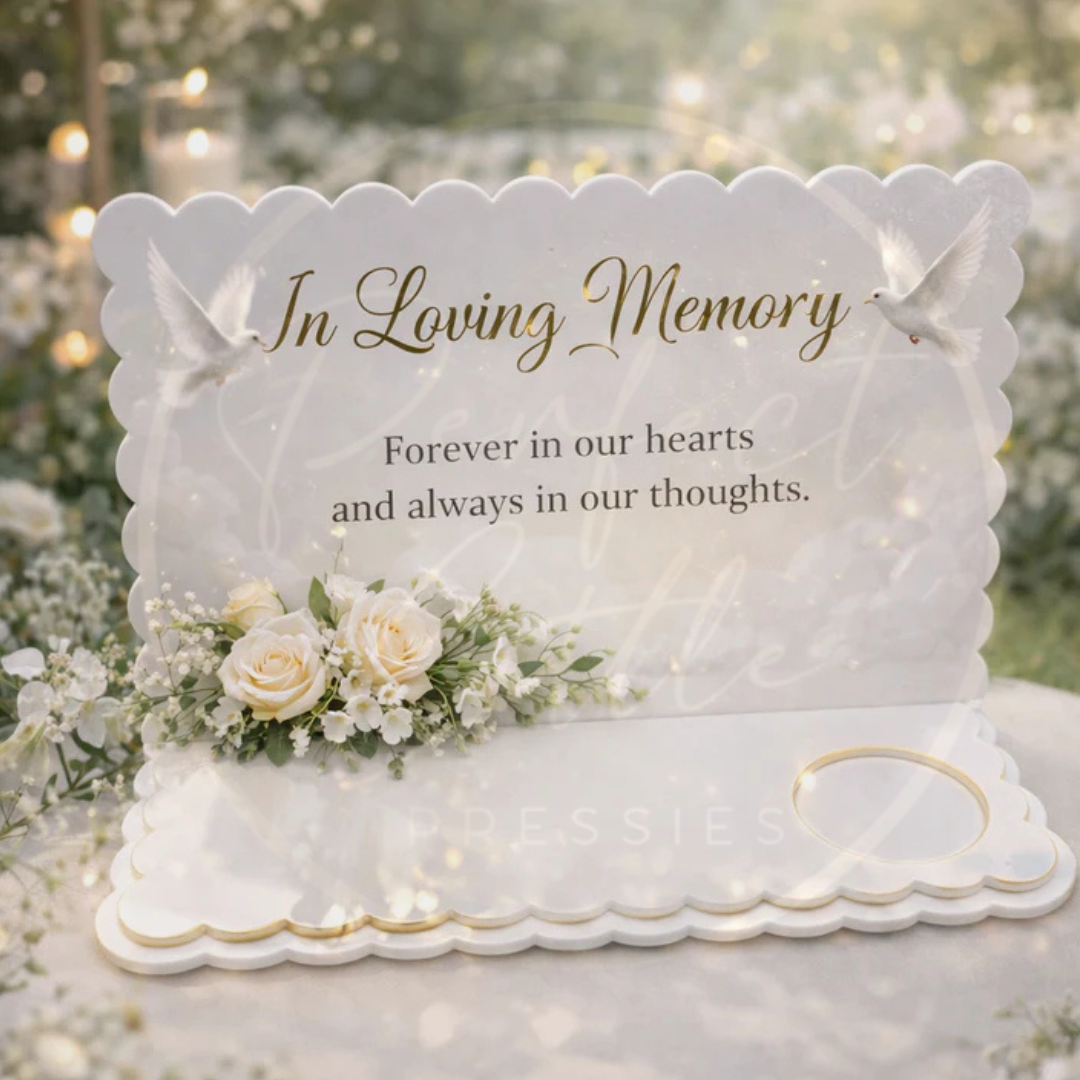Memorial - White Acrylic Tea Light Holder