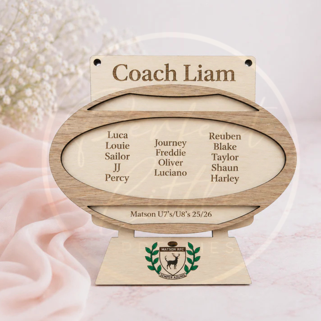 Freestanding Sign - Rugby Coach Plaque