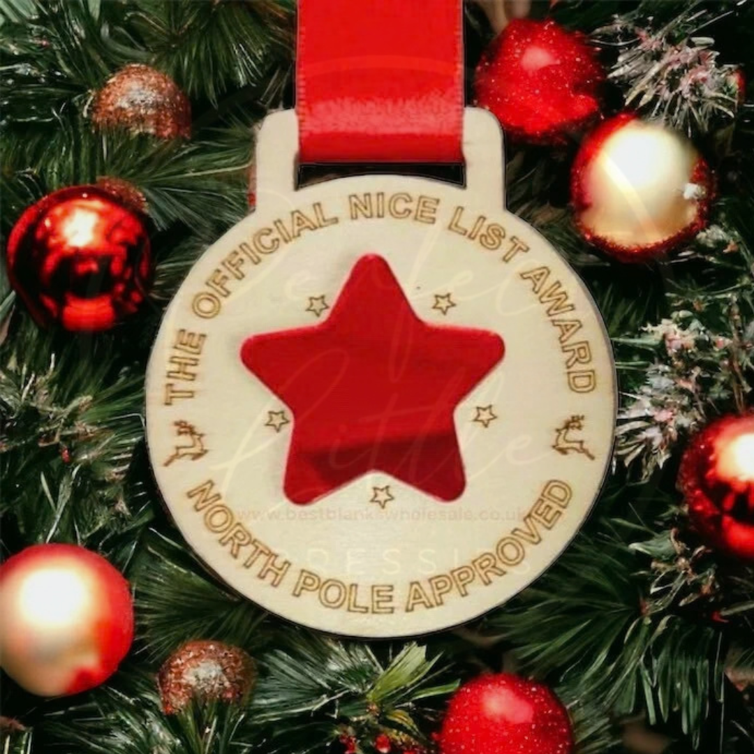 Christmas - Star Nice List Medal
