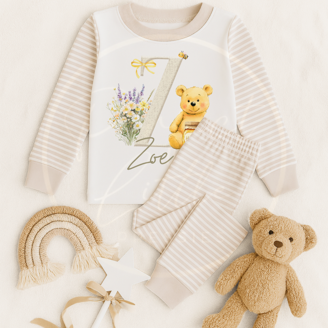 Honey Bear Personalised Pyjamas A-Z