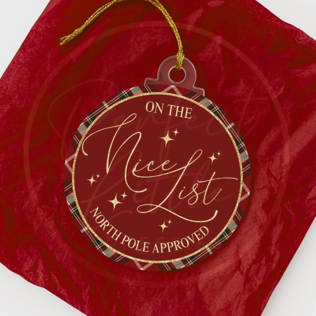 Christmas Stickers - Nice List Tartan (5 Pack)