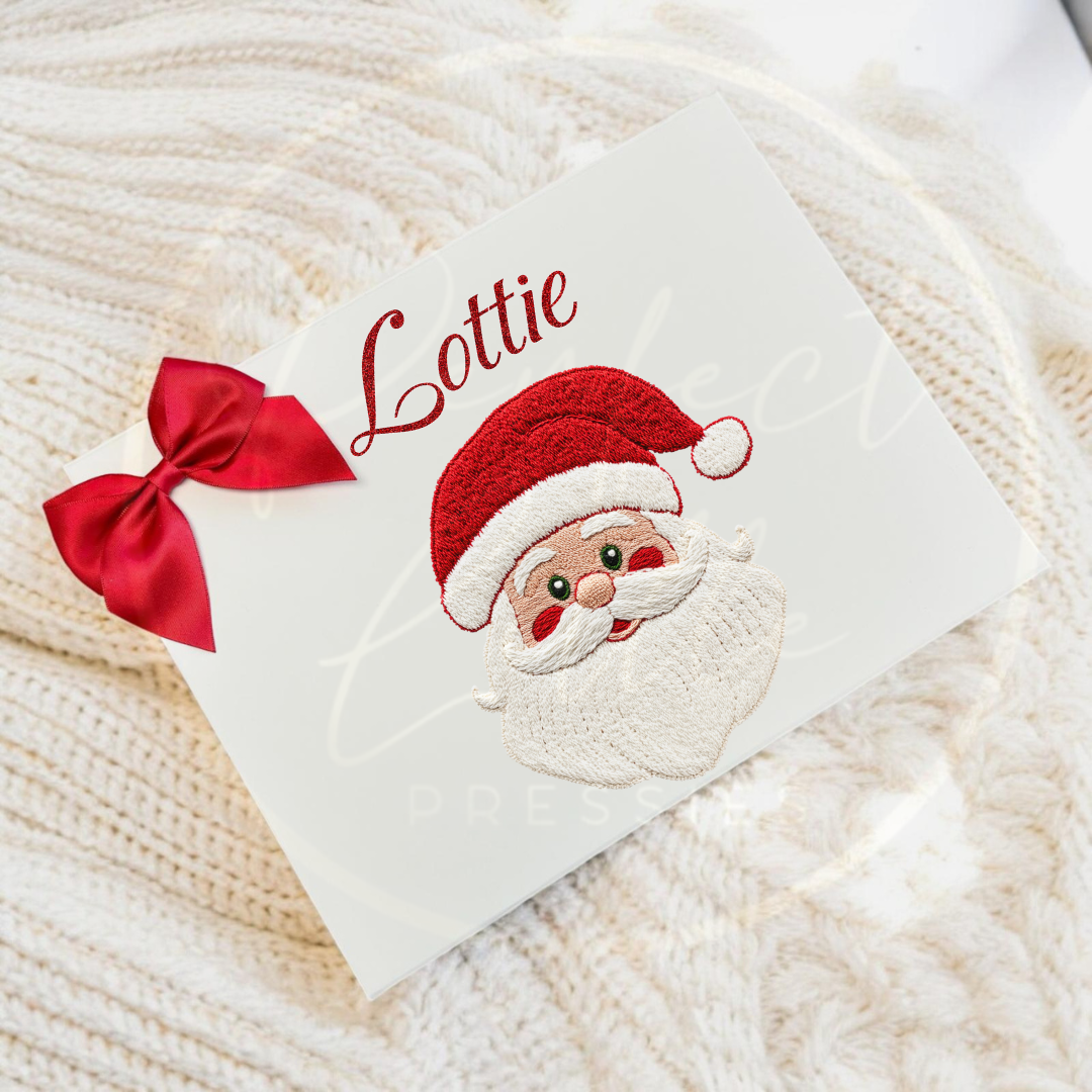 Christmas Box - Santa Embroidery Effect