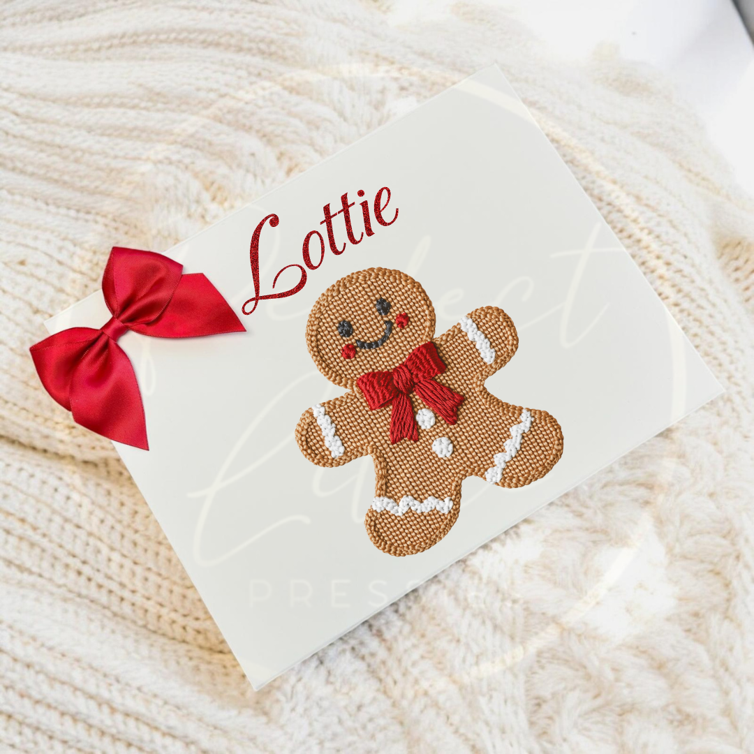 Christmas Box - Gingerbread Embroidery Effect