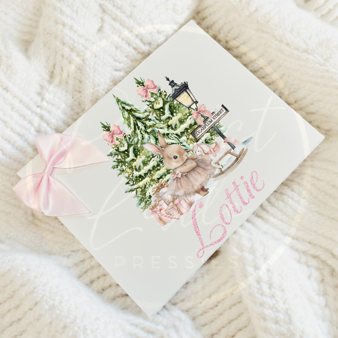 Christmas Box - Pink Bunny Scene
