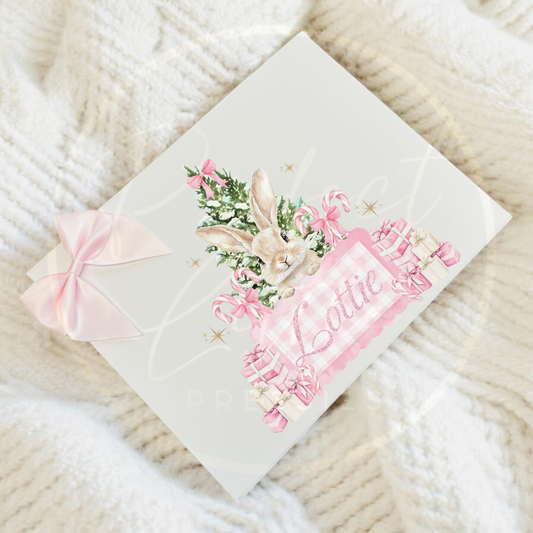 Christmas Box - Pink Gingham Bunny
