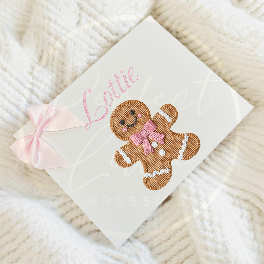 Christmas Box - Pink Embroidered Gingerbread