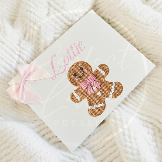 Christmas Box - Pink Embroidered Gingerbread