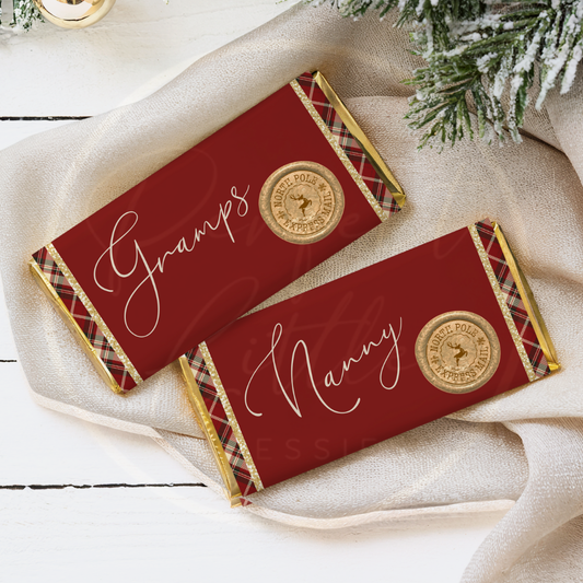 Christmas Chocolate Wrapper - Tartan