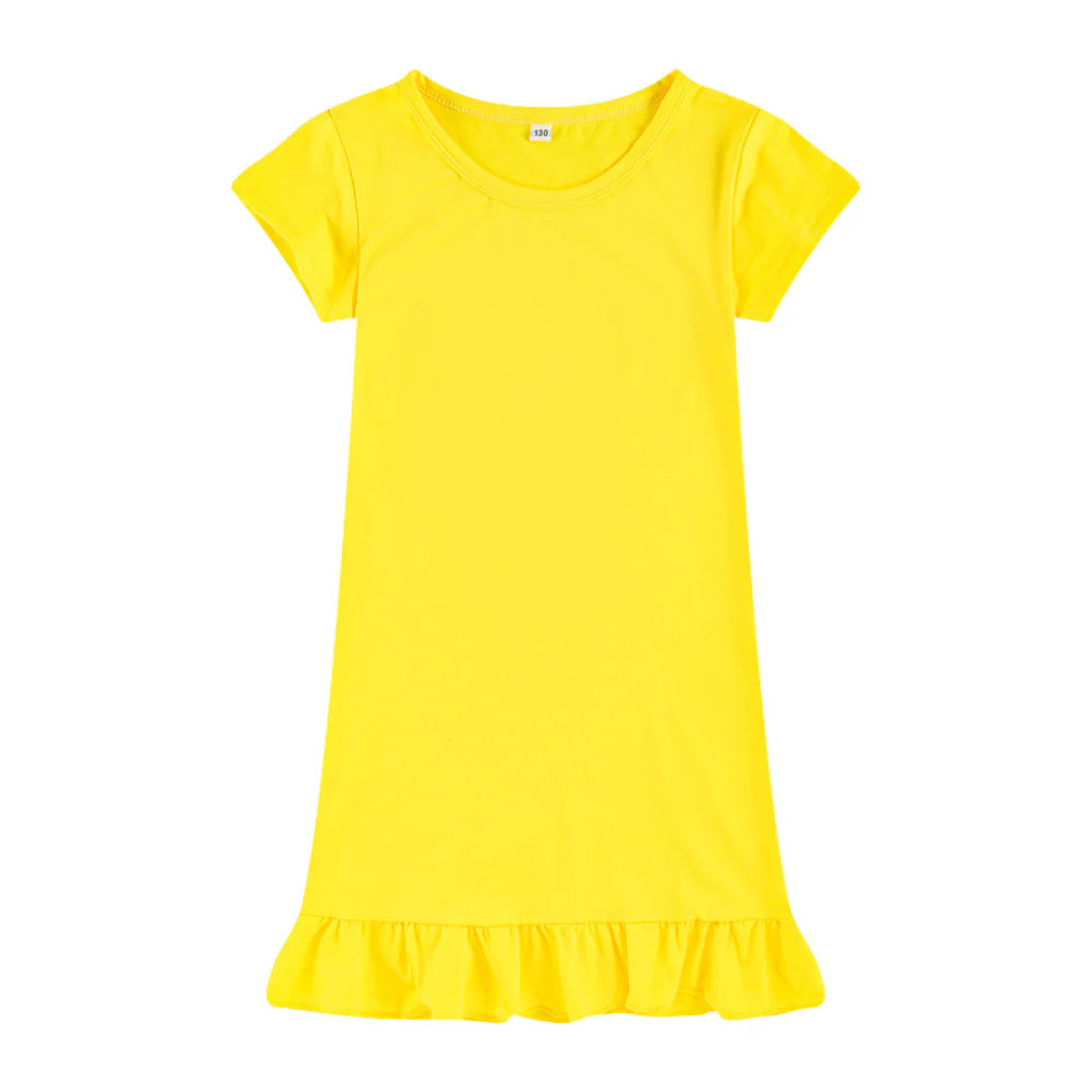 Girls Dropped Puff Hem Dress