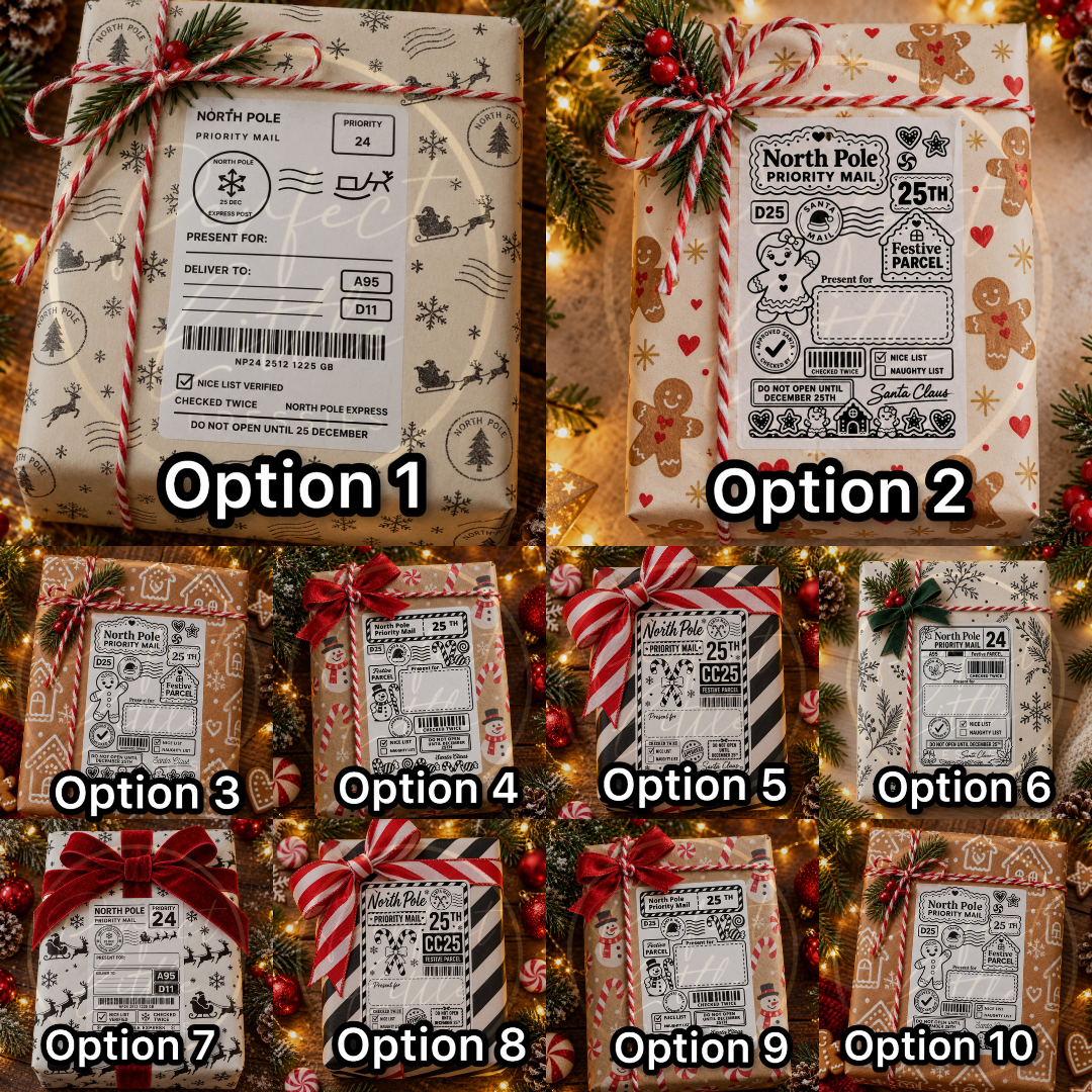 Christmas Labels - Custom 4x6" Thermal Labels (20 Designs)
