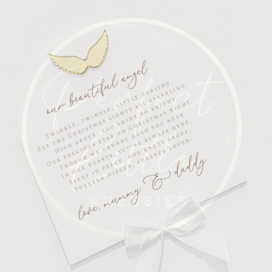 Christmas - Acrylic Grave Marker Angel Wings