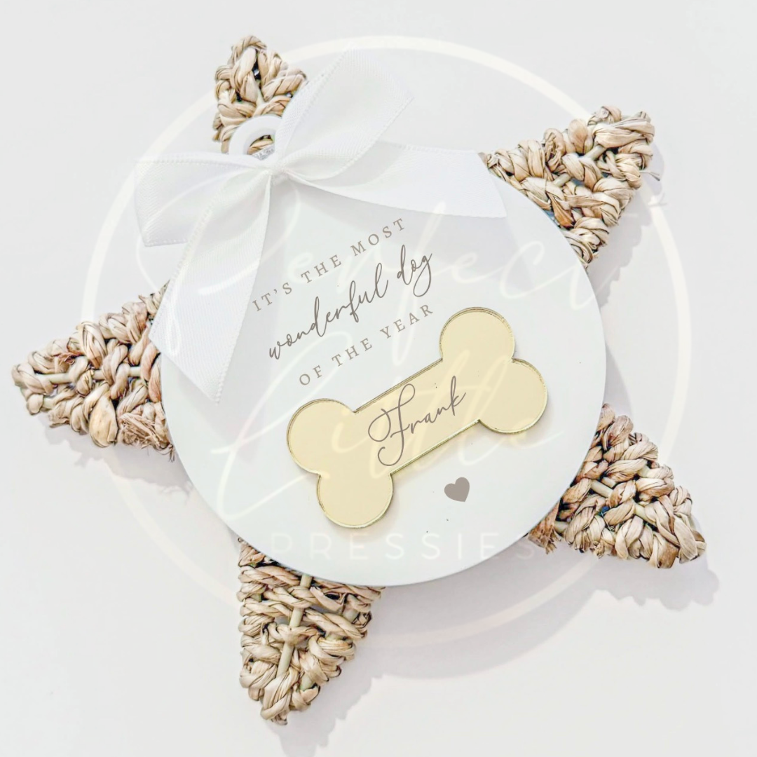 Christmas - Hanging Acrylic Pet Bone
