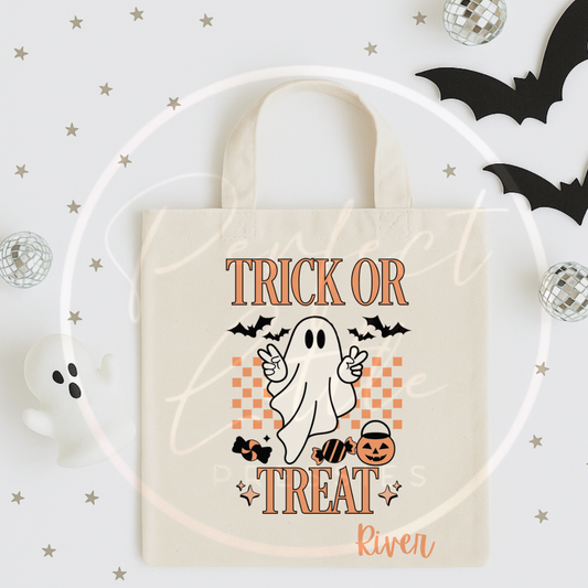 Halloween Orange Trick Or Treat Tote Bag