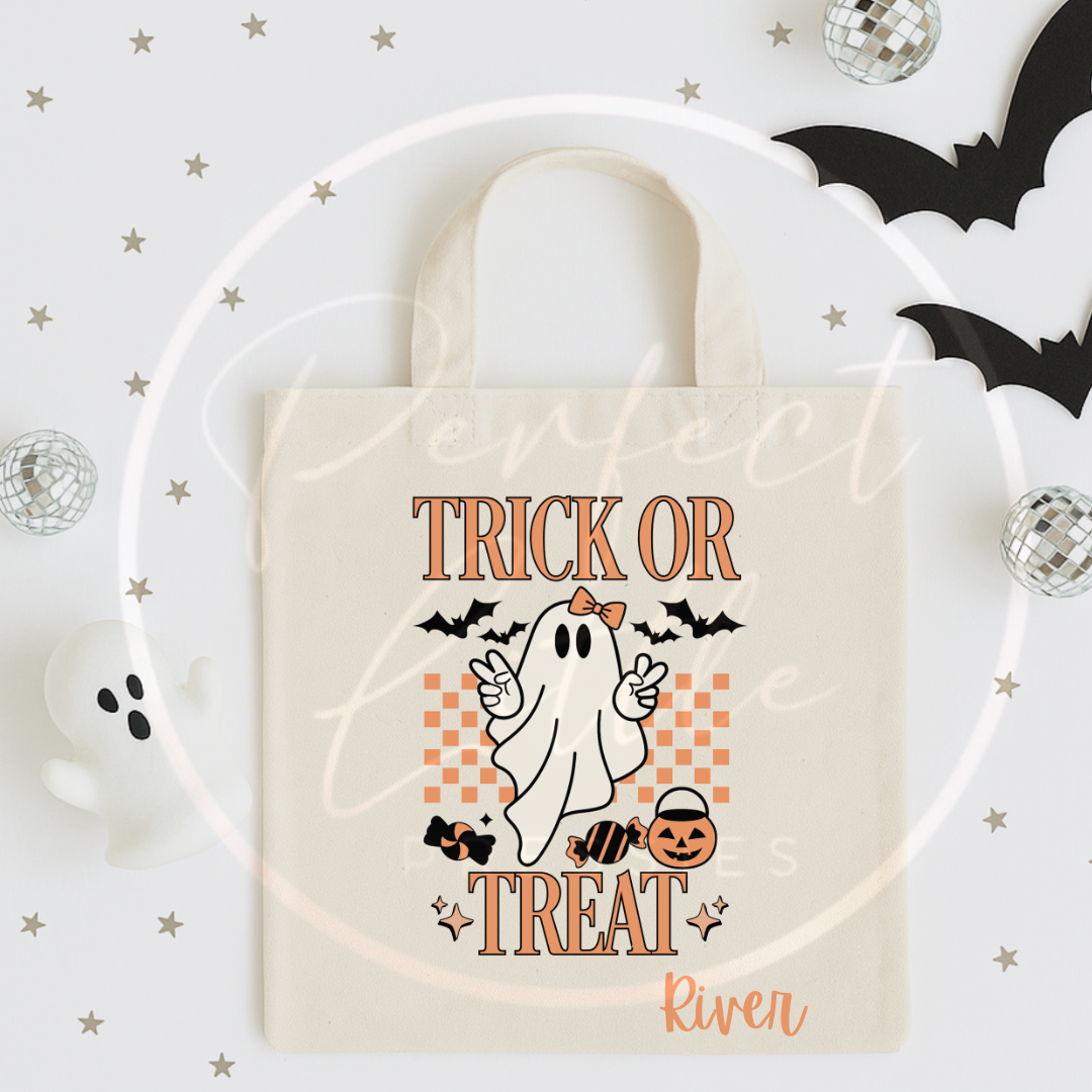 Halloween Orange Trick Or Treat Tote Bag