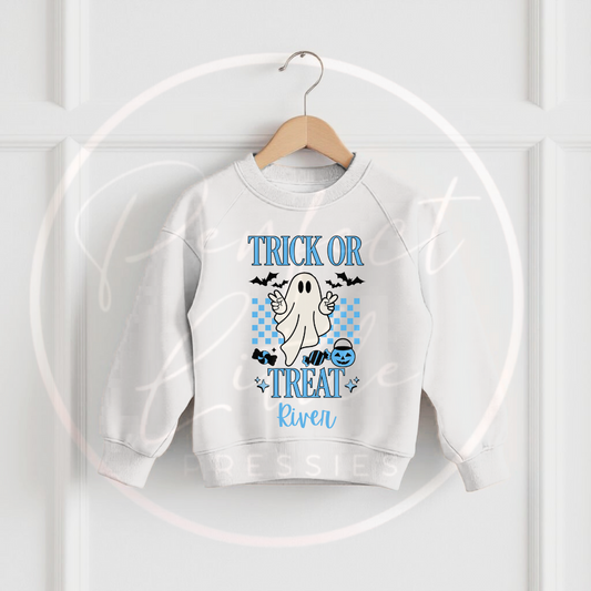 Halloween Blue Trick Or Treat Sweatshirt