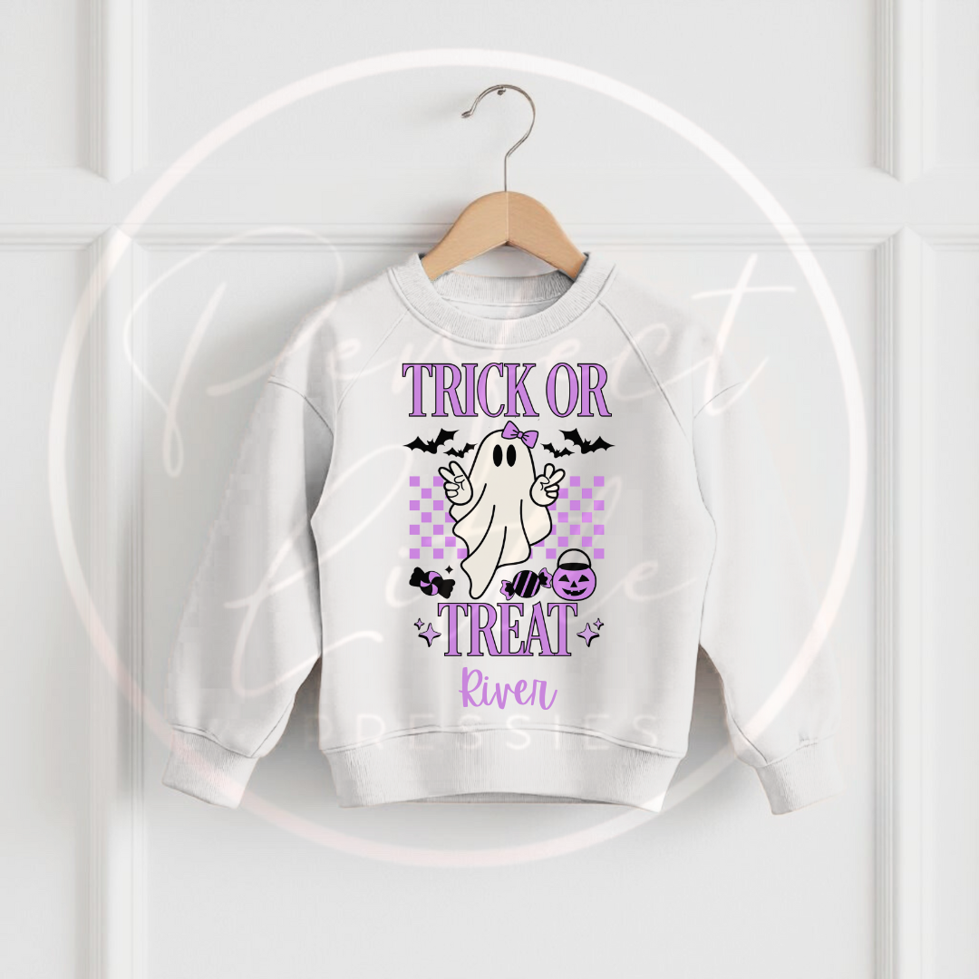 Halloween Purple Trick Or Treat Sweatshirt