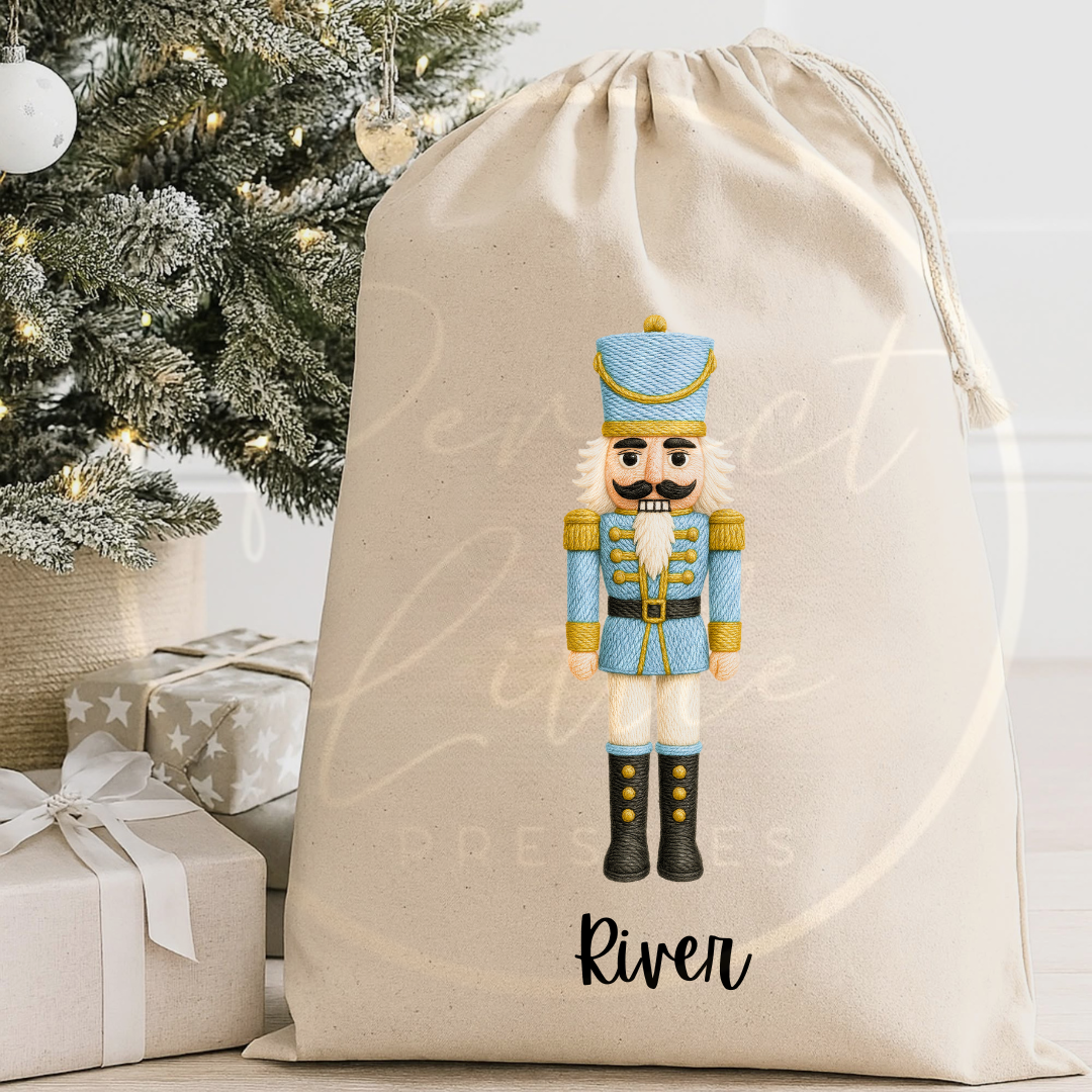 Christmas Sack - Blue Nutcracker