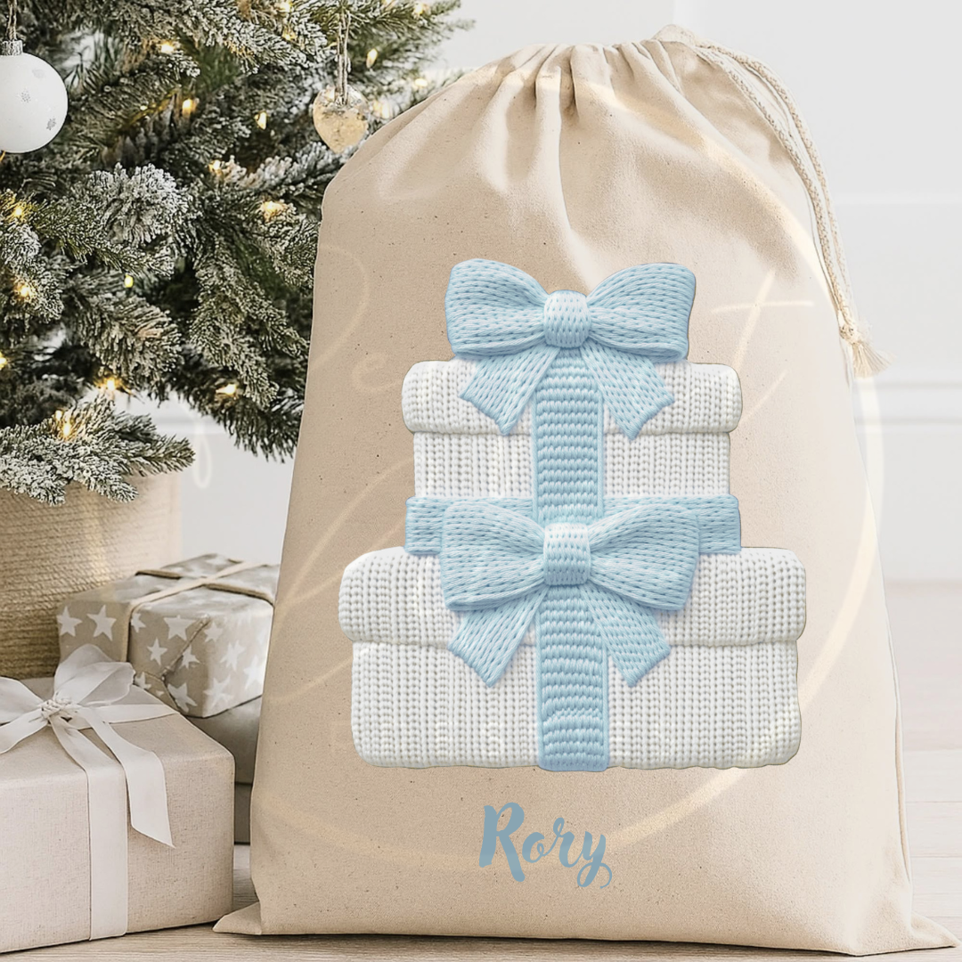 Christmas Sack - Blue Present Stack