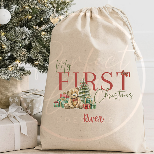 Christmas Sack - Bear Presents First Christmas