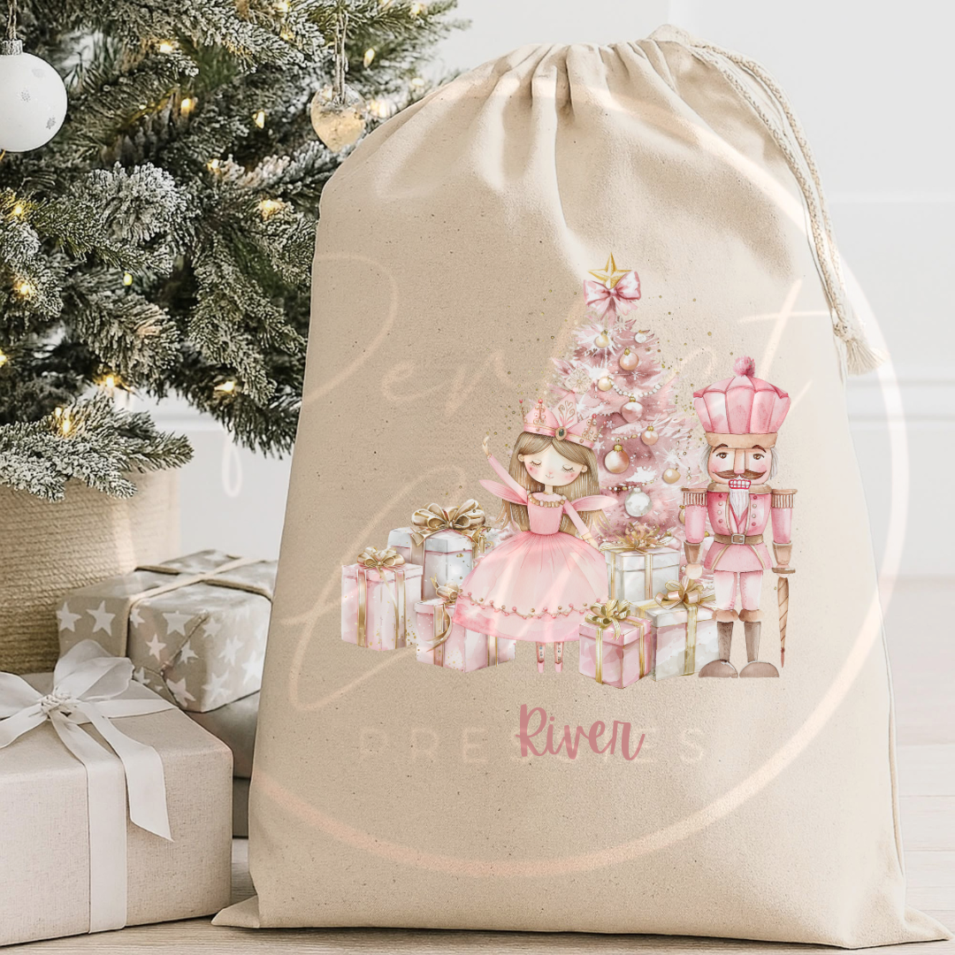 Christmas Sack - Pink Ballerina Nutcracker Scene