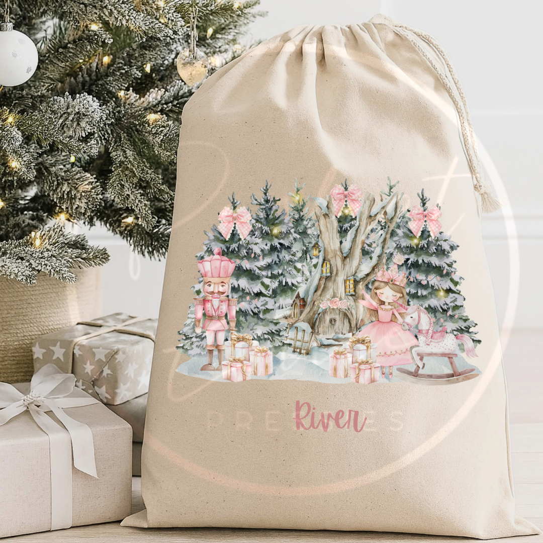 Christmas Sack - Ballerina Nutcracker Woodland