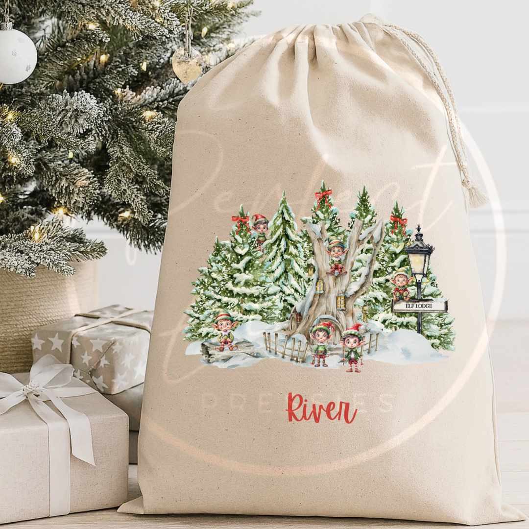 Christmas Sack - Elf Scene