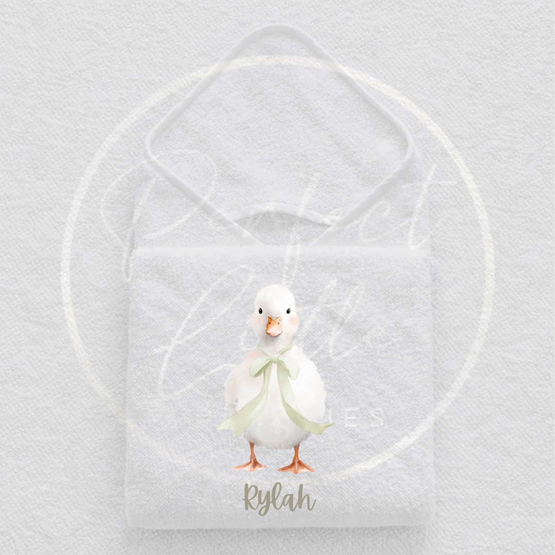 Baby Hooded Towel - Soft Goose Bow Tie Design