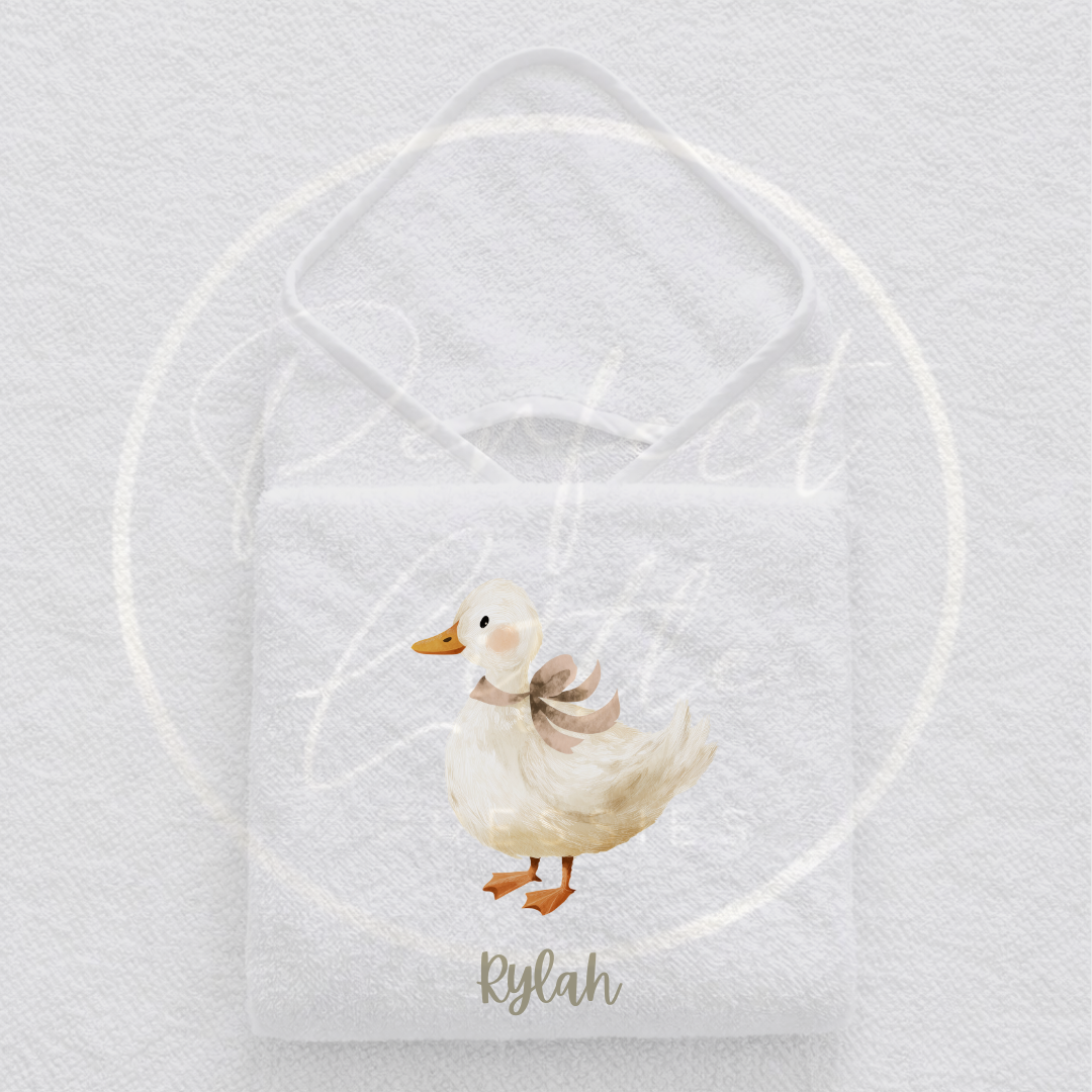 Baby Hooded Towel - Bow Ducklings Design