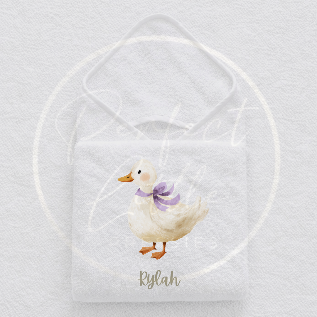 Baby Hooded Towel - Bow Ducklings Design