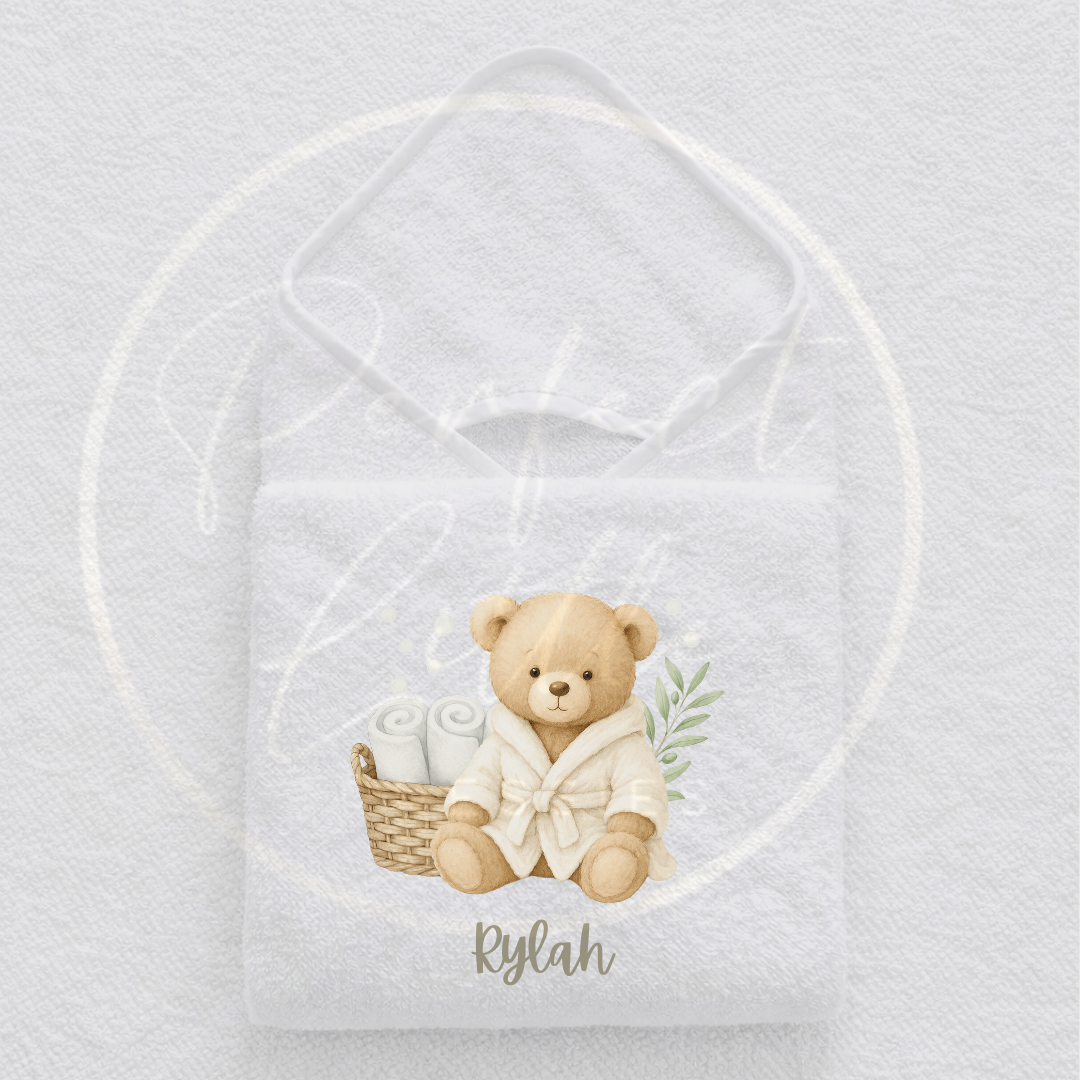 Baby Hooded Towel - Bathtime Bear Design