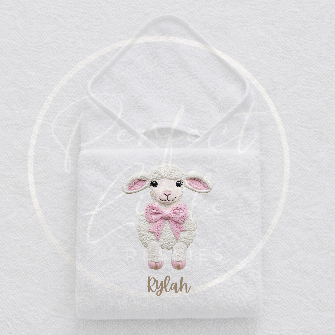 Baby Hooded Towel - Fluffy Lamb Design