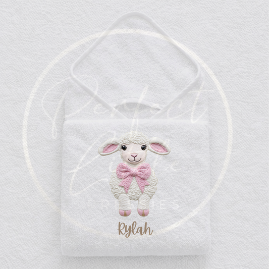 Baby Hooded Towel - Fluffy Lamb Design