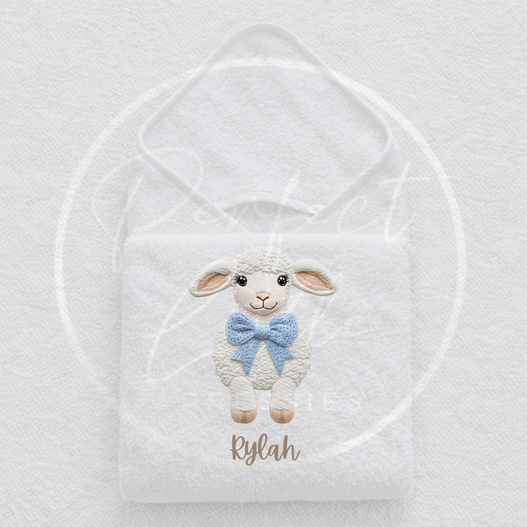 Baby Hooded Towel - Fluffy Lamb Design