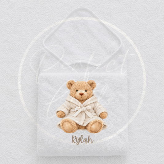 Baby Hooded Towel - Velvet Bear Design