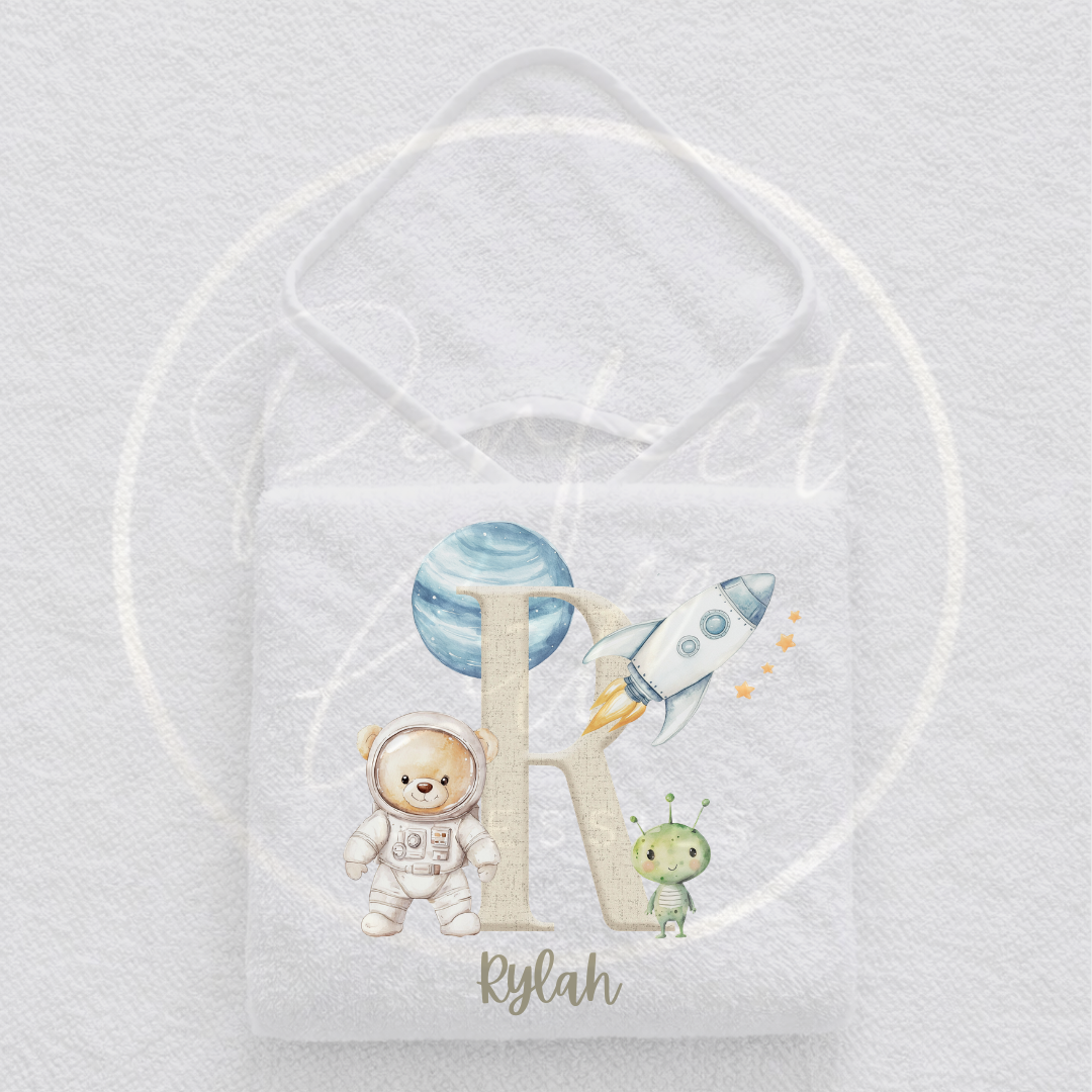 Baby Hooded Towel - Space Initial Design