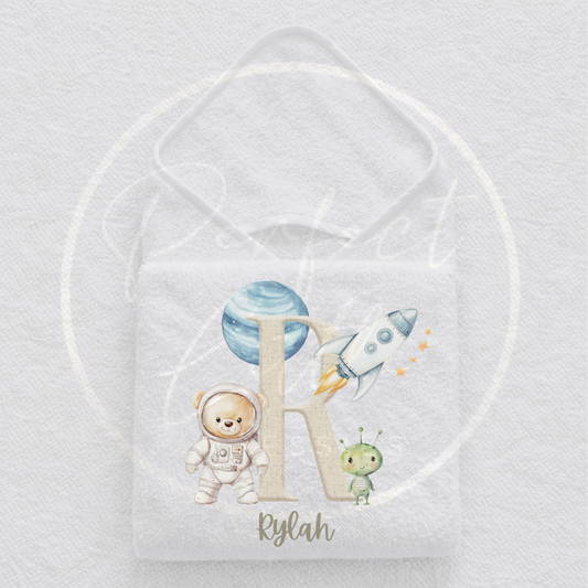 Baby Hooded Towel - Space Initial Design