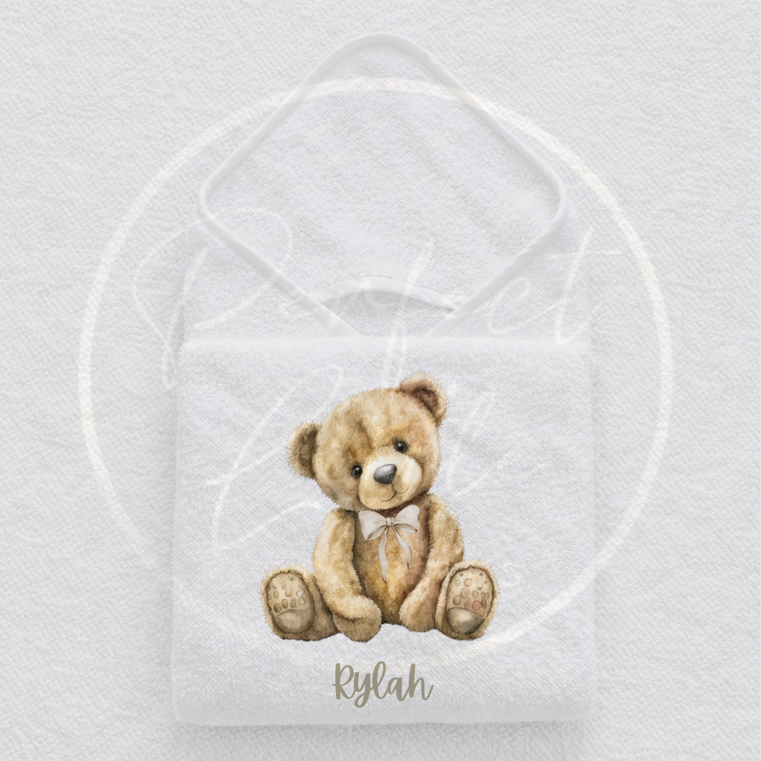 Baby Hooded Towel - Bow Tie Bear Design