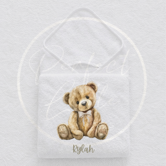 Baby Hooded Towel - Bow Tie Bear Design