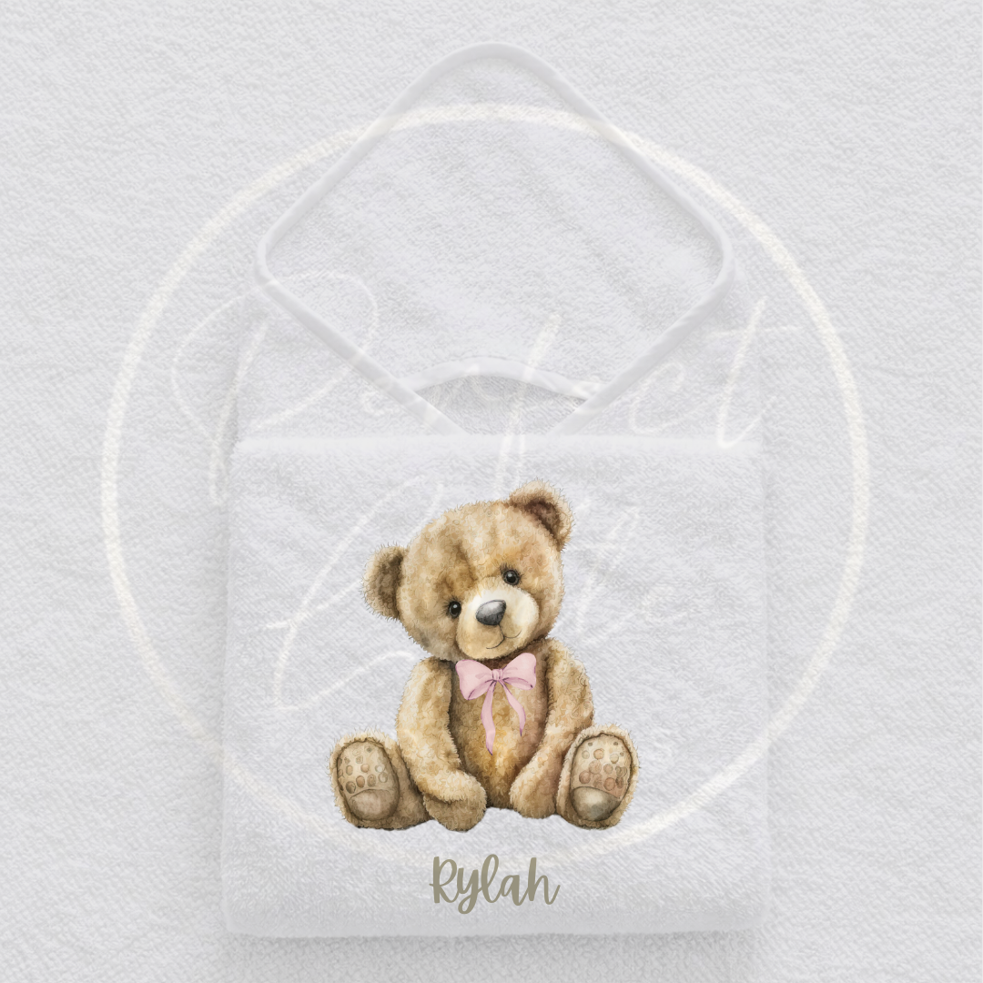 Baby Hooded Towel - Bow Tie Bear Design