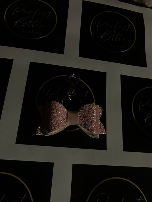 Bow Keyring - Pink/Glitter