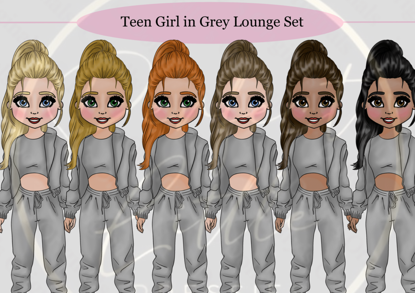 DESIGN A DOLLY - Teen Girl Grey Lounge Set